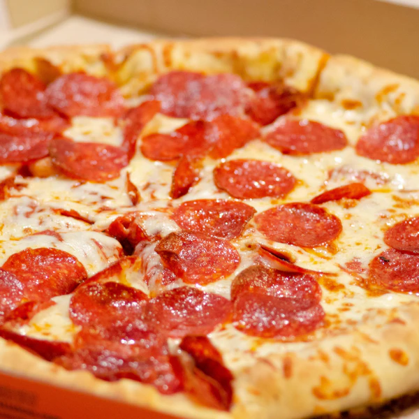 A pepperoni pizza